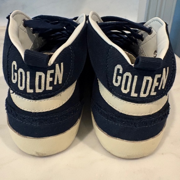Golden Goose Mid Star Sneakers Navy/Silver size 42 - Picture 2 of 4